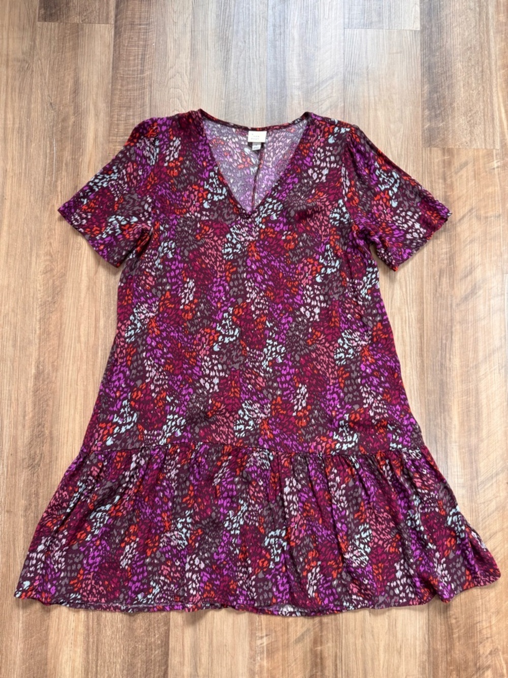 a new day Women’s Multicolor Drop Waist Relaxed Dress, Small